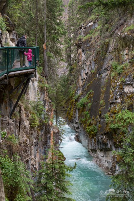 Walking high up along the river
